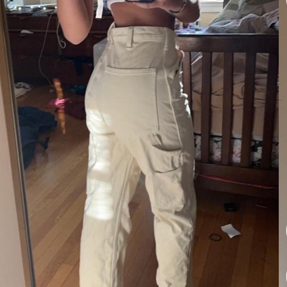 Brandy Melville cream painter pants